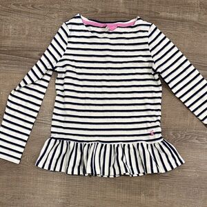 Joules Navy and White Striped Long Sleeve Top